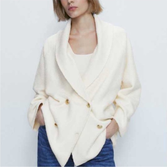 Massimo Dutti Sweaters - New Massimo Dutti Textured Wrap Cardigan With Buttons Cream Small